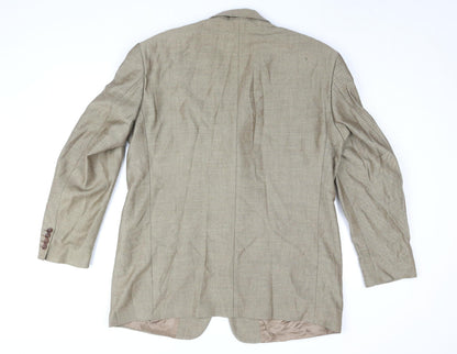 Cezan Beige Wool Men's Blazer Size 46 Formal Wear