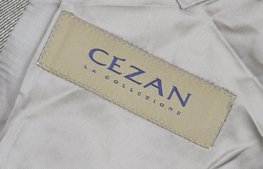 Cezan Beige Wool Men's Blazer Size 46 Formal Wear