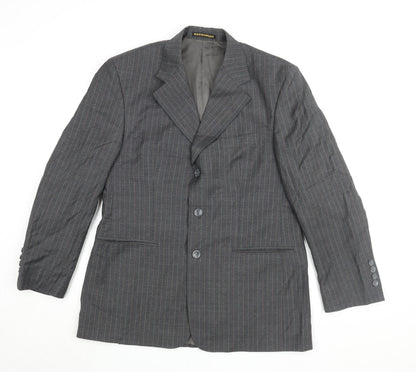 Hacoupian Men's Grey Wool Suit Jacket 50 Classic