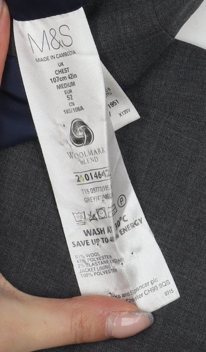 Mens UK Size 42 Marks and Spencer Regular Grey Suit Jacket
