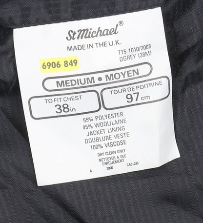Mens UK Size 38 St Michael Regular Grey Suit Jacket