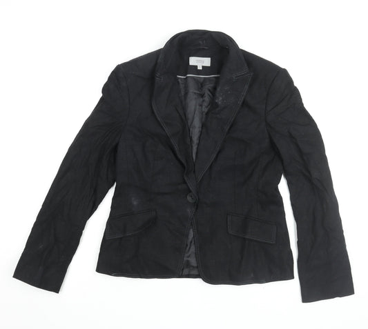 Marks & Spencer Women's Black Linen Blazer Size 12
