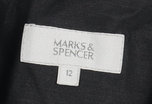 Marks & Spencer Women's Black Linen Blazer Size 12
