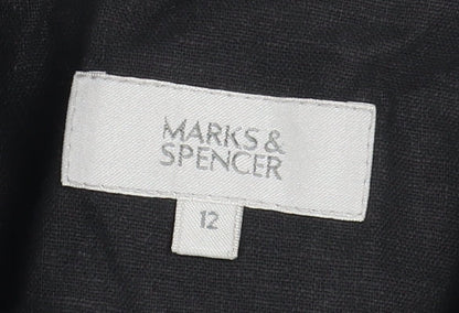 Marks & Spencer Women's Black Linen Blazer Size 12