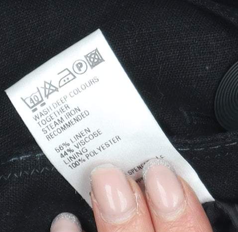 Marks & Spencer Women's Black Linen Blazer Size 12