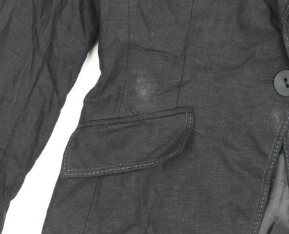 Marks & Spencer Women's Black Linen Blazer Size 12