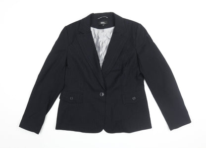 Marks & Spencer Women's Black Pinstripe Suit Jacket Size 14