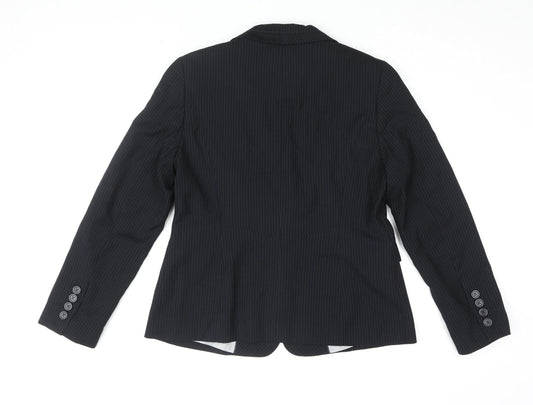 Marks & Spencer Women's Black Pinstripe Suit Jacket Size 14
