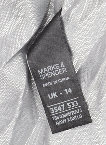 Marks & Spencer Women's Black Pinstripe Suit Jacket Size 14