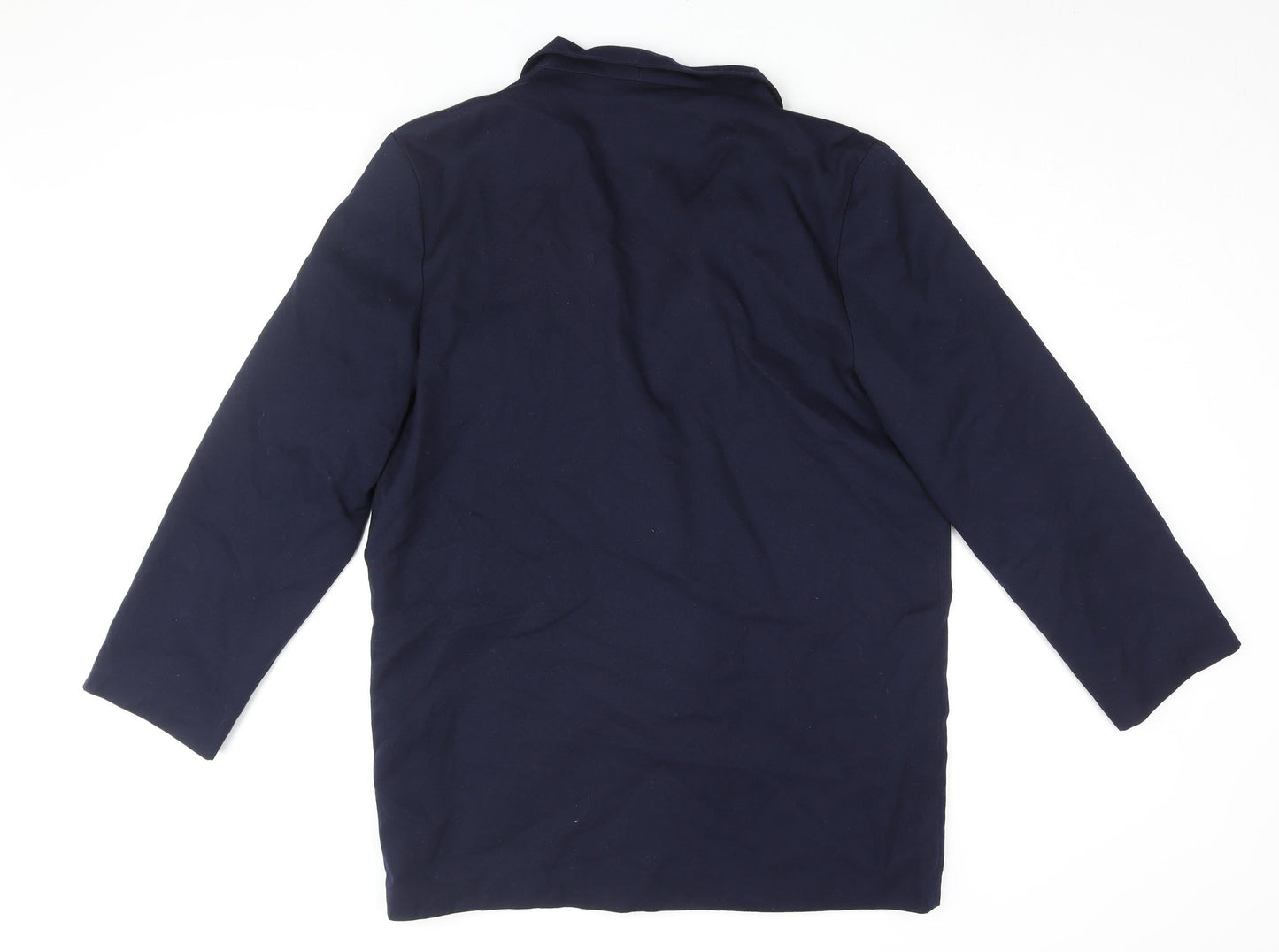 Tanya Women's Blue Notch Lapel Double-Breasted Blazer Size 14