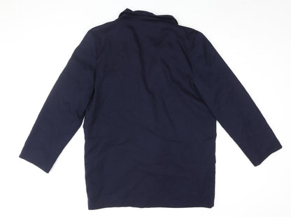 Tanya Women's Blue Notch Lapel Double-Breasted Blazer Size 14