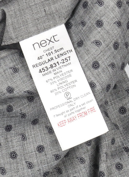 Mens UK Size 40 NEXT Regular Grey Suit Jacket