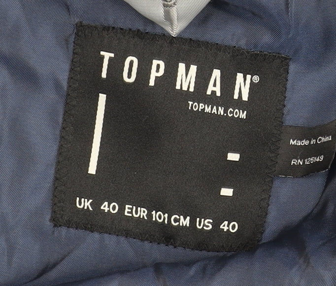 Mens UK Size 40 Topman Regular Blue Suit Jacket