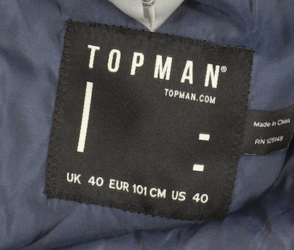 Mens UK Size 40 Topman Regular Blue Suit Jacket