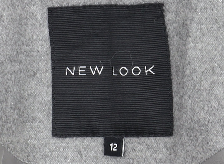 Womens UK Size 12 New Look Grey Pea Coat