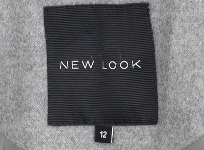 Womens UK Size 12 New Look Grey Pea Coat