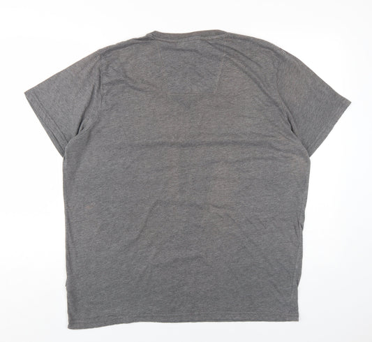 Pierre Cardin Men's Grey V-Neck T-Shirt 2XL