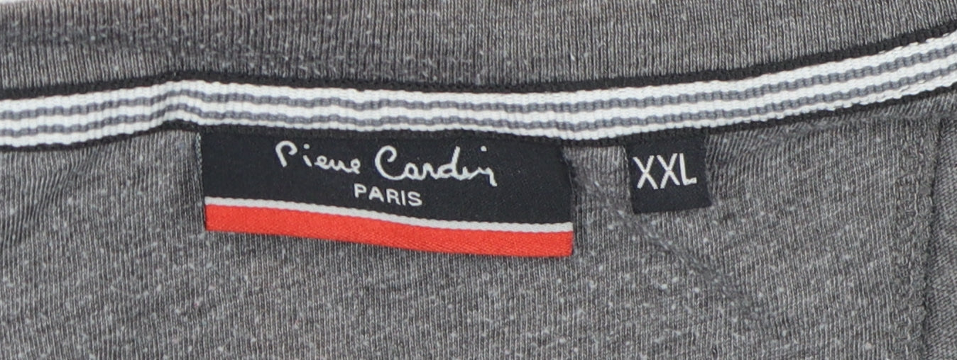 Pierre Cardin Men's Grey V-Neck T-Shirt 2XL