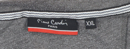 Pierre Cardin Men's Grey V-Neck T-Shirt 2XL