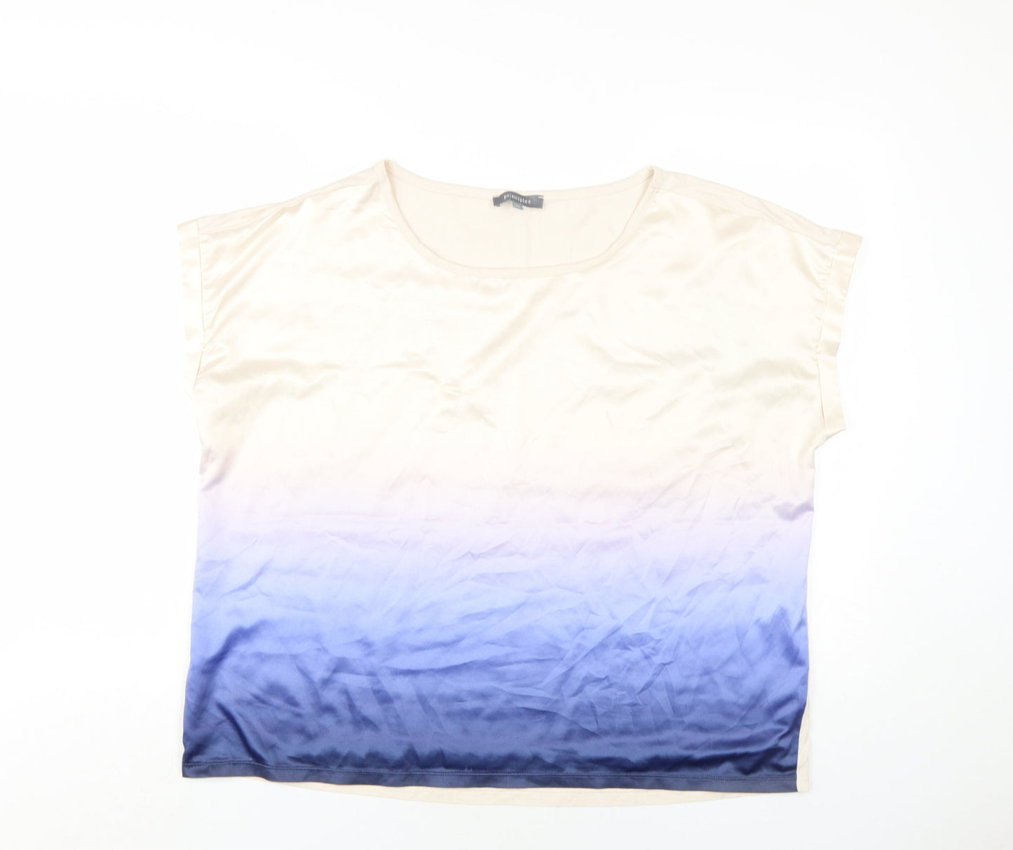 Womens UK Size 20 Principles Beige Basic T-Shirt