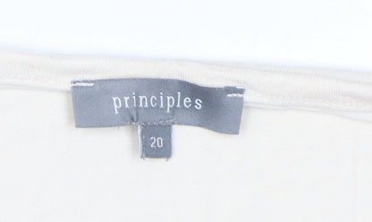 Womens UK Size 20 Principles Beige Basic T-Shirt