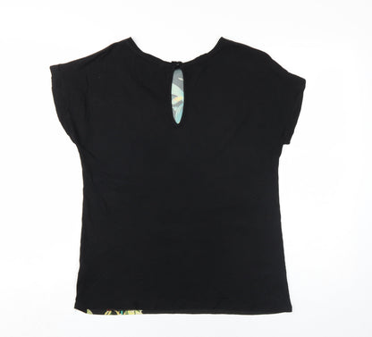 Womens UK Size 8 Warehouse Black Basic T-Shirt