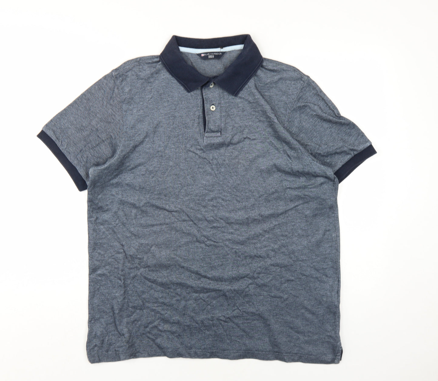 Marks and Spencer Men's Blue Polo Shirt Size L