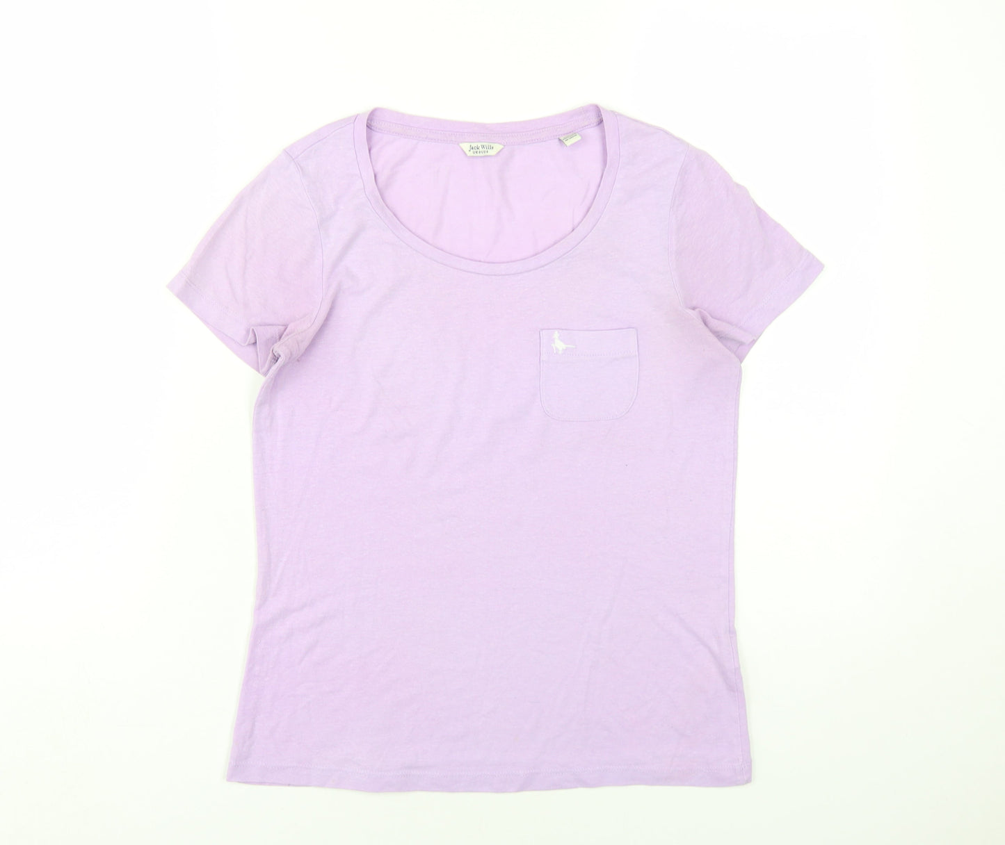 Jack Wills Women's Purple Basic T-Shirt UK 8 Casual