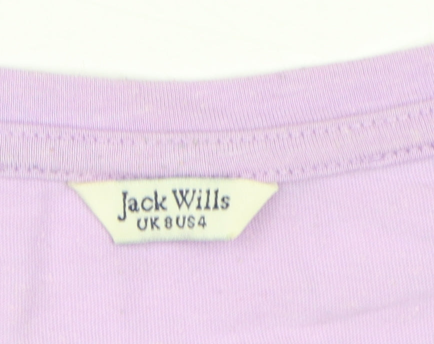 Jack Wills Women's Purple Basic T-Shirt UK 8 Casual