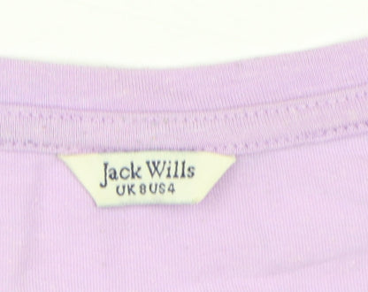 Jack Wills Women's Purple Basic T-Shirt UK 8 Casual