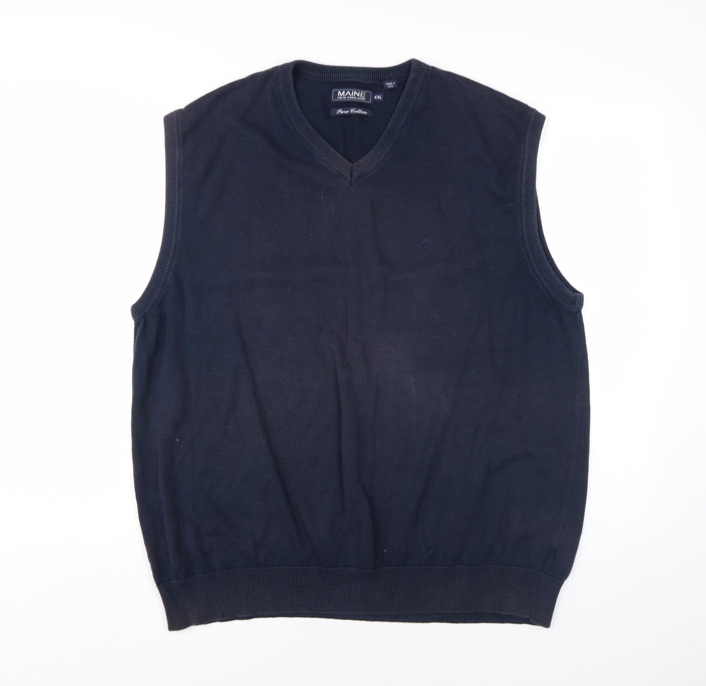 Maine New England Men's Blue Cotton Vest 2XL