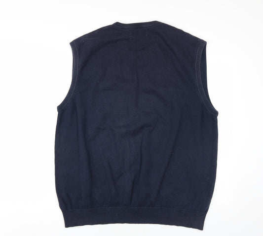 Maine New England Men's Blue Cotton Vest 2XL