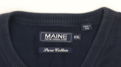 Maine New England Men's Blue Cotton Vest 2XL