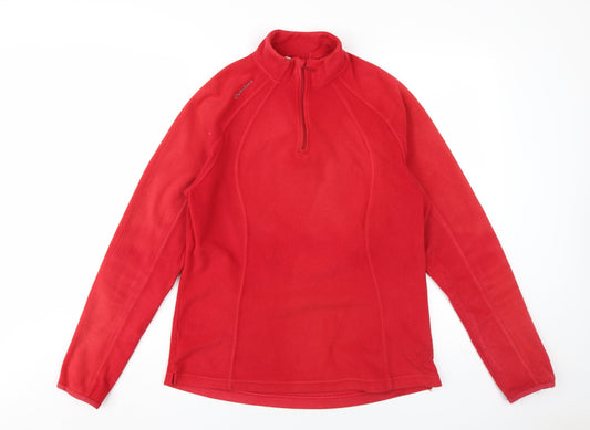 Additional front view of Decathlon Creation unisex red 1/4 zip sweatshirt xl