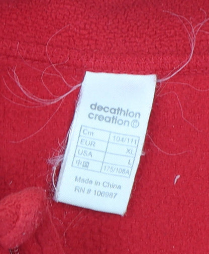 Decathlon Creation Unisex Red 1/4 Zip Sweatshirt XL