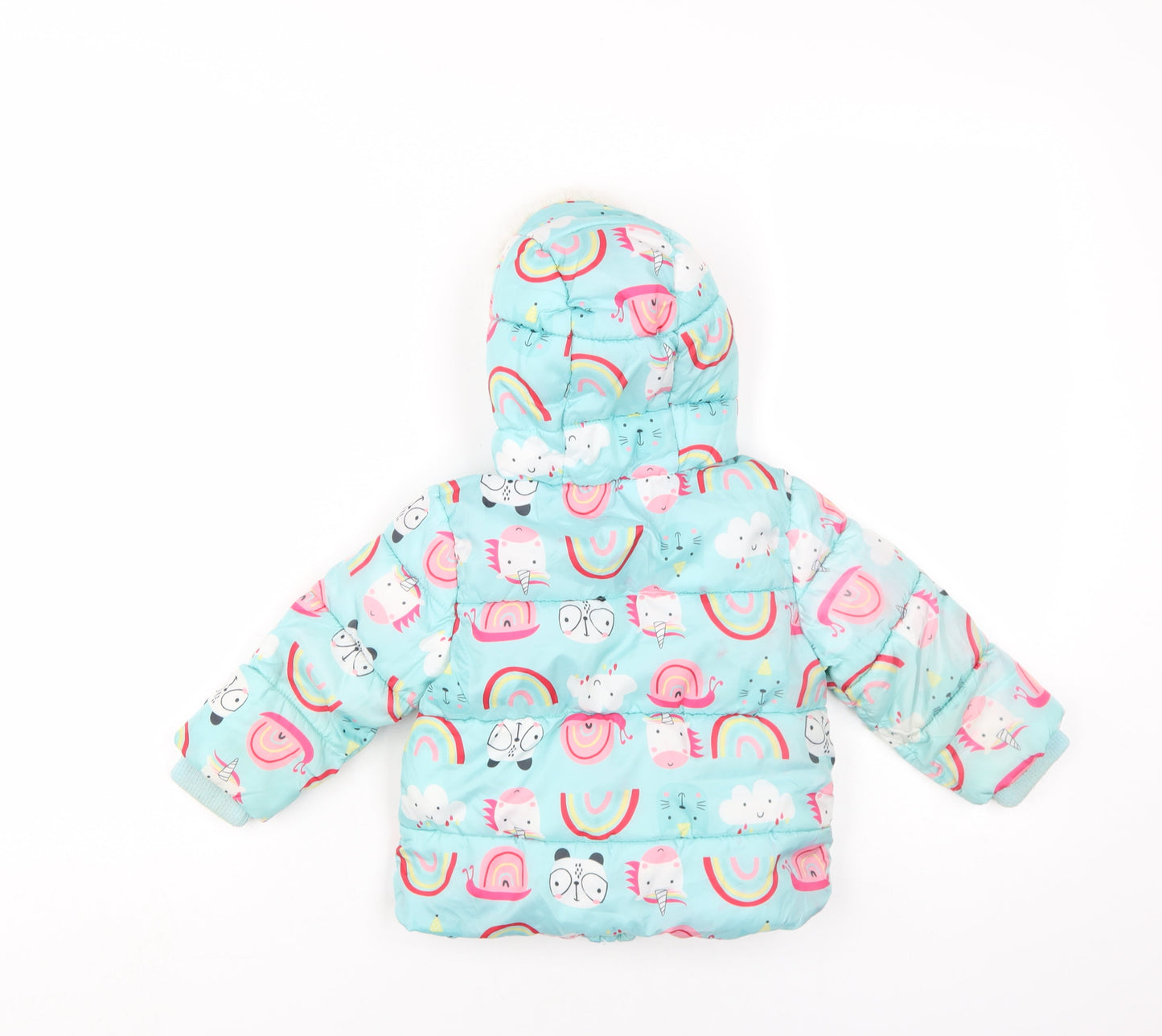 Minoti Unisex Baby Unicorn Puffer Jacket 18-24M Multicoloured