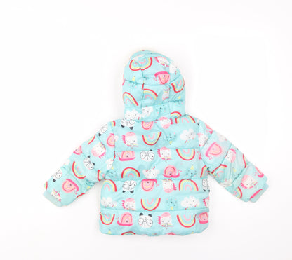 Minoti Unisex Baby Unicorn Puffer Jacket 18-24M Multicoloured