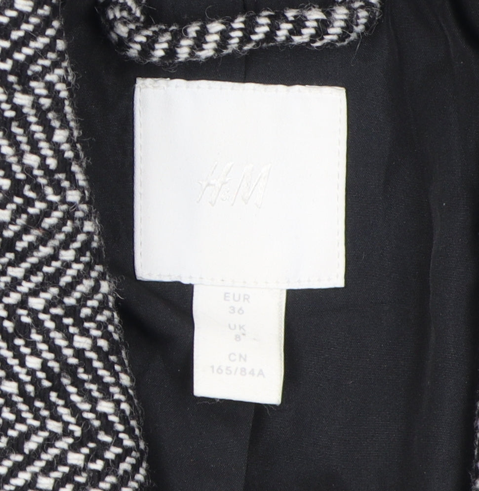 H&M Women's Black Blazer Size 8 Double-Breasted