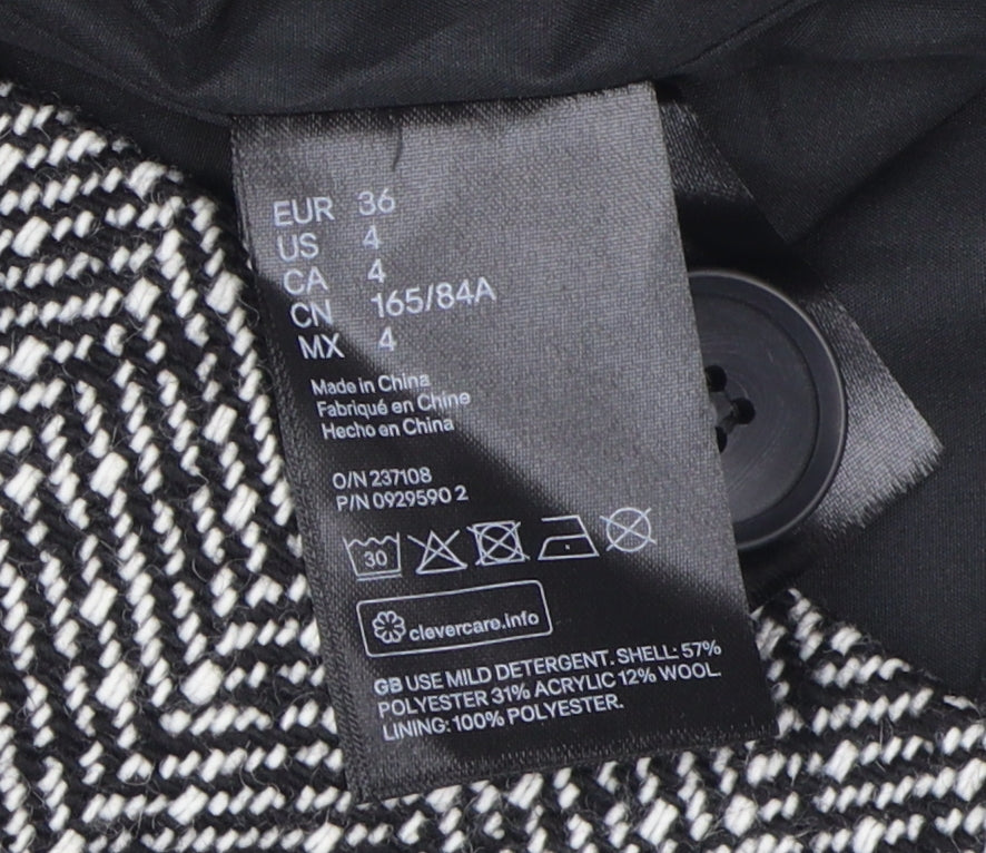 H&M Women's Black Blazer Size 8 Double-Breasted