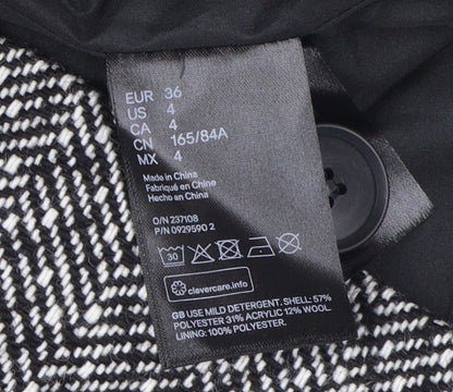 H&M Women's Black Blazer Size 8 Double-Breasted