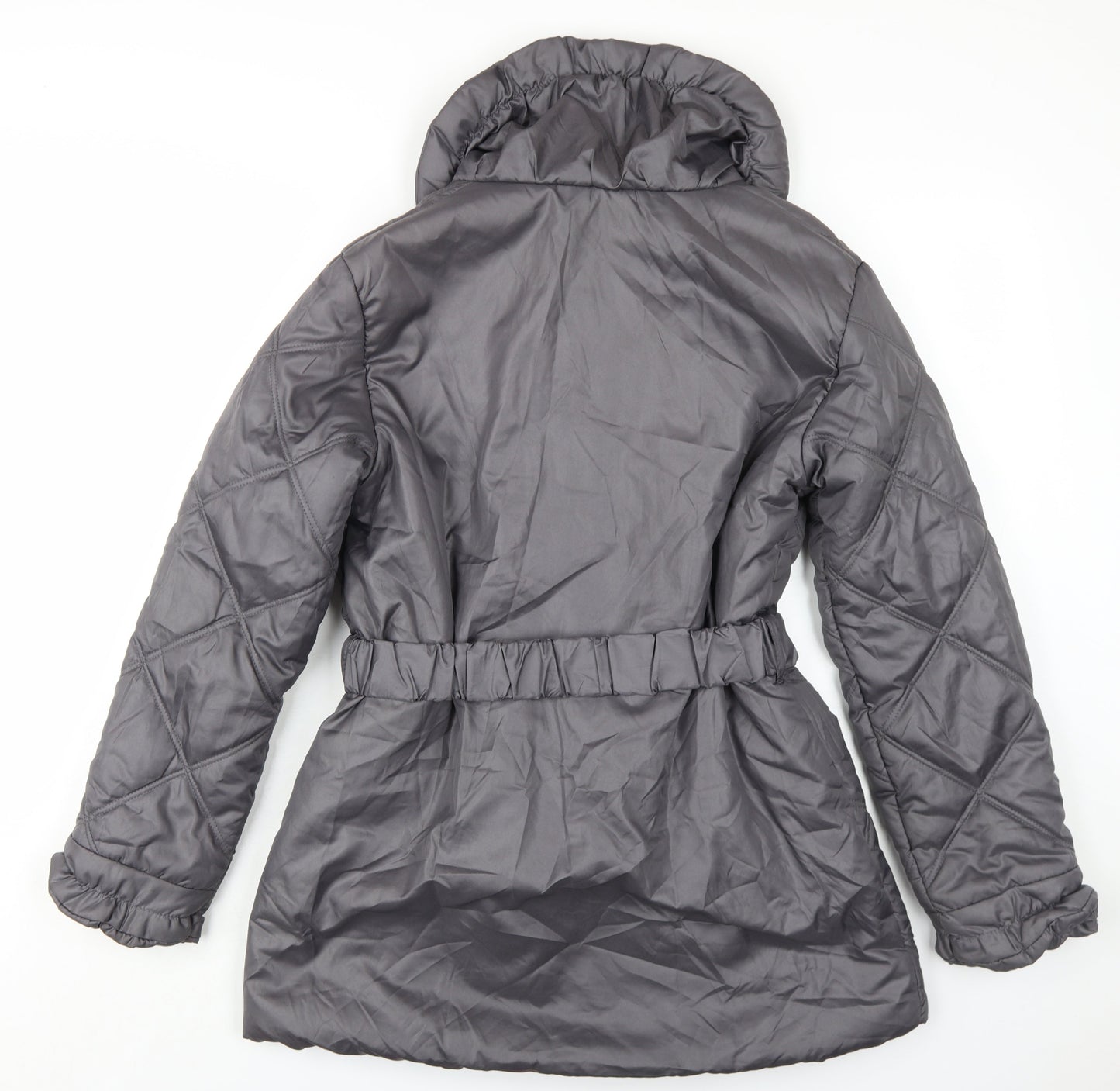Womens UK Size 16 La Maison du Jersey Grey Quilted Coat