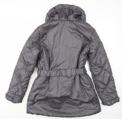 Womens UK Size 16 La Maison du Jersey Grey Quilted Coat
