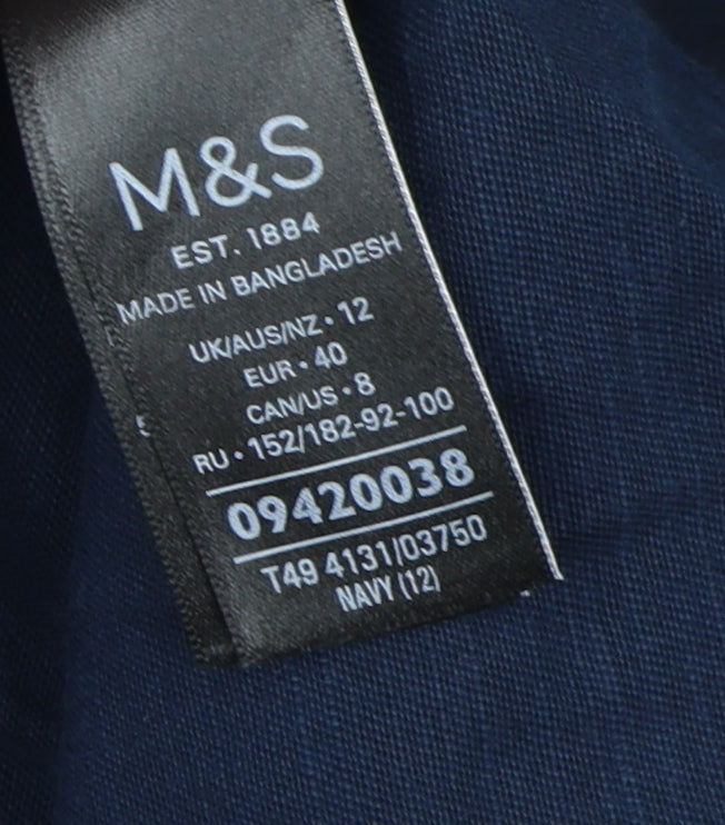 Womens UK Size 12 Marks and Spencer Blue Military Jacket
