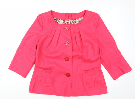 Per Una Women's Pink Linen Jacket Size 16