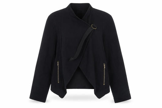 Womens UK Size 8 Topshop Black Biker Coat
