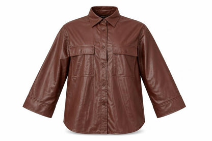 ASOS Women's Brown Collared Button-Up Shirt UK 8