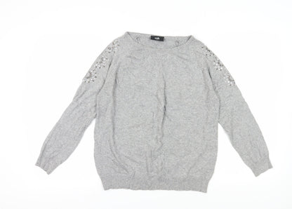 Womens UK Size 12 Wallis Grey Pullover Jumper