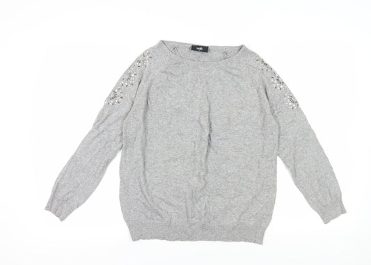 Womens UK Size 12 Wallis Grey Pullover Jumper