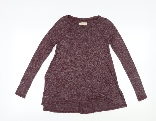 Womens UK Size XS Hollister Red Basic T-Shirt
