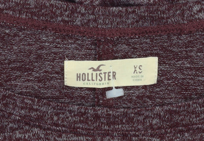 Womens UK Size XS Hollister Red Basic T-Shirt